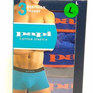 PAPI BOXER COTTON STRETCH BRAZILIAN TRUNKS 3 PACK